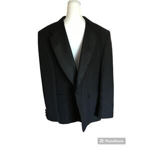 BARASSI DONI‎ Men's 48 L Solid  Black 100% Polyester Suit Jacket